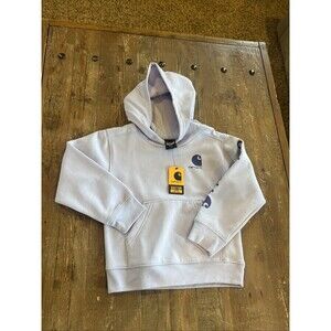 Girls Light Purple Carhartt Pullover Hoodie Sleeve Graphic Lightweight Sz 5 NWT